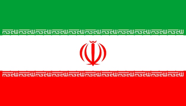 Iran flag official colors and proportion Vector illustration