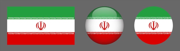 Iran Flag Set Collection Vector