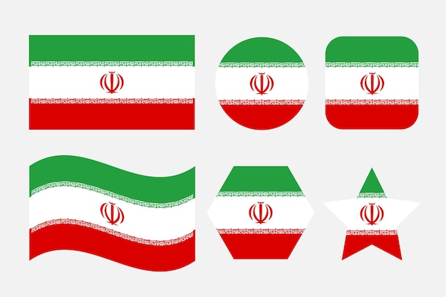 Простая иллюстрация флага Ирана ко дню независимости или выборам. Простая иконка для Интернета