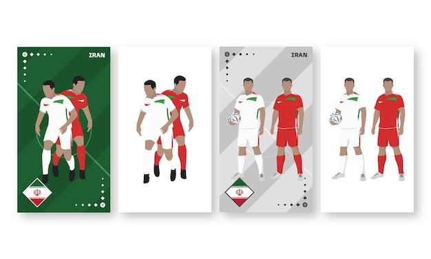 Vector iran football team kit, home kit and away kit