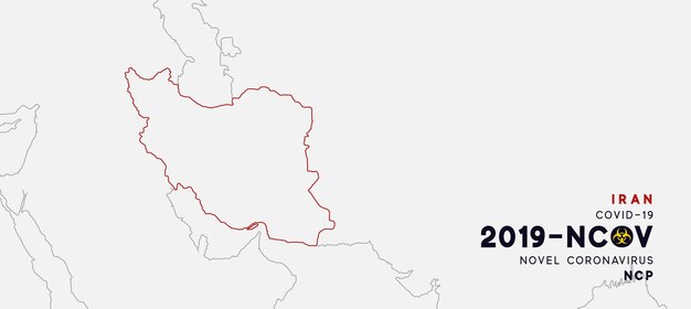 イラン マップ インフォ グラフィック、ウイルス Covid 19 の発生のローカリゼーション。新規コロナウイルス (2019-nCoV)。中国病原体呼吸器コロナウイルス 2019-nCoV。示されているnCoVは、一本鎖RNAウイルスです。