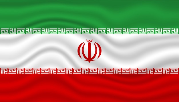 Iran Nationale vlag 3d golvend vectorontwerp.