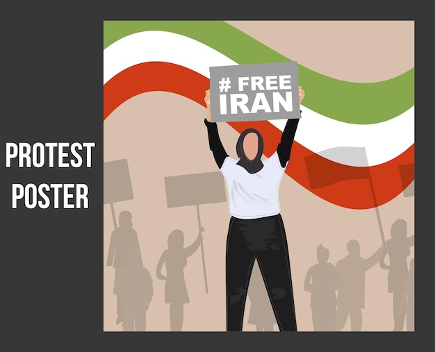 Vettore protesta dell'iran