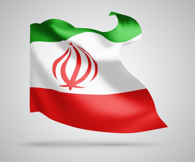 Iran, vector 3d flag isolated on white background