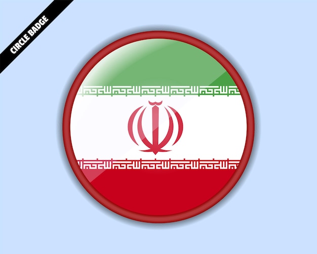 Iran vlag cirkel badge vector ontwerp afgerond teken met reflectie