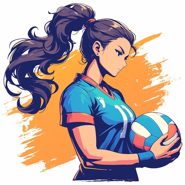 Vettore an iranian woman is playing volleyball