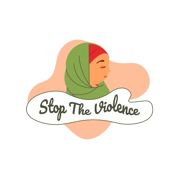 暴力問題のバナーテンプレートに抗議するイランの女性