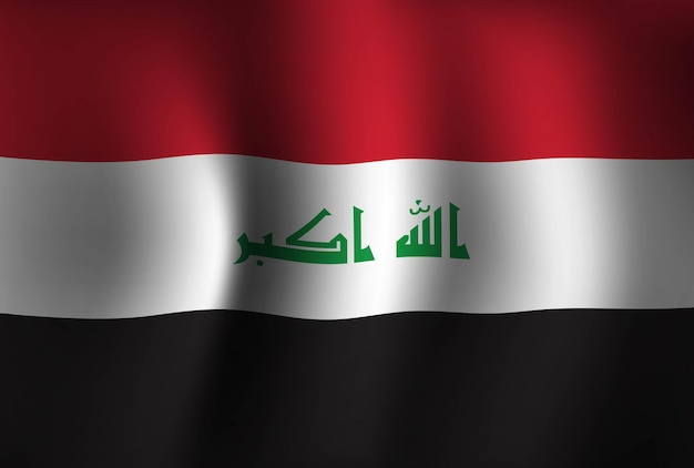 Vector iraq flag background waving 3d national banner wallpaper