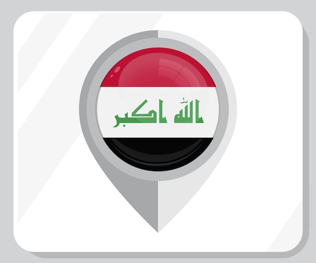 Vector iraq glossy pin location flag icon