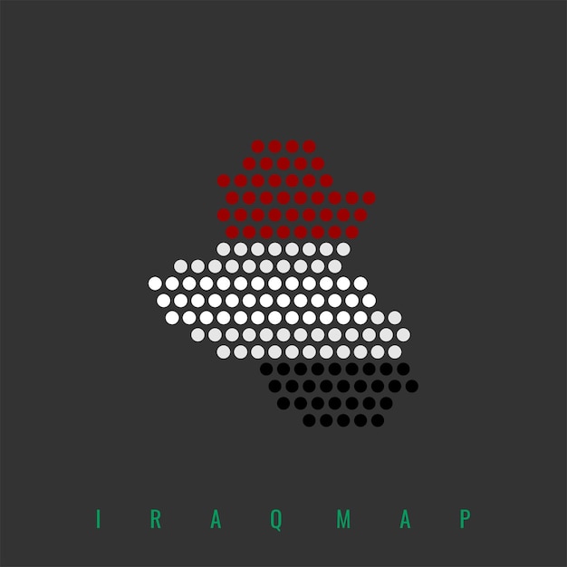 Iraq map and flag combination made from dots vector stock