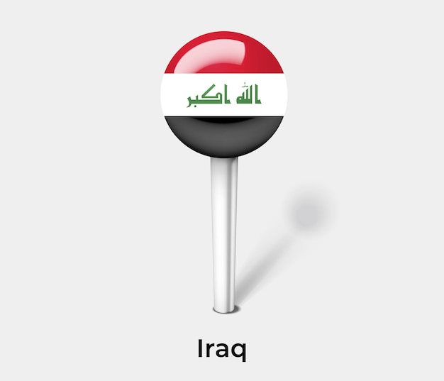 Iraq push pin for map vector illustration