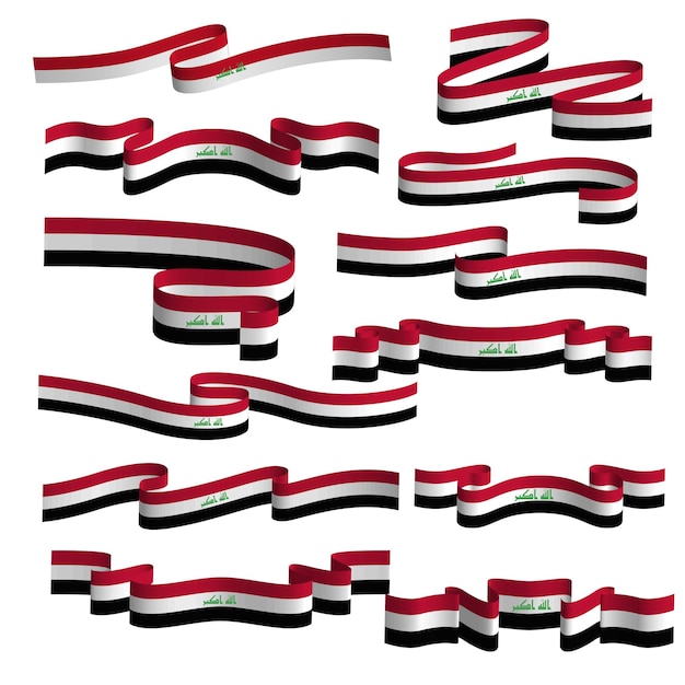 Vector iraq ribbon flag vector element