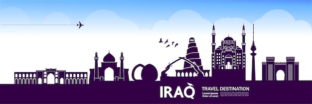 Iraq travel destination vector illustration.