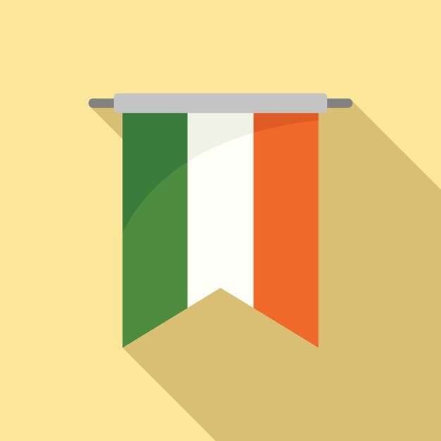 Vector ireland banner icon flat vector irish flag ireland republic day