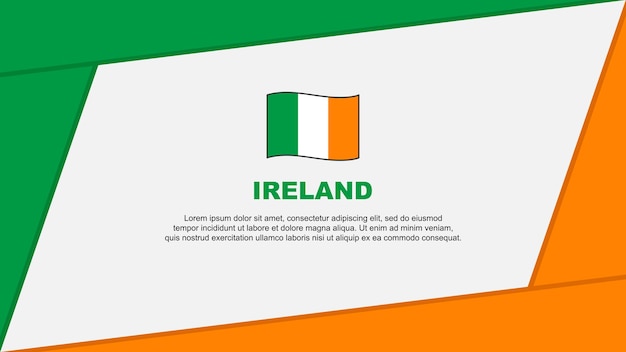 アイルランドの旗の抽象的な背景 デザイン テンプレート アイルランド独立記念日バナー 漫画のベクトル図 アイルランド バナー