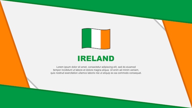 Modello di disegno di sfondo astratto della bandiera dell'irlanda bandiera del giorno dell'indipendenza dell'irlanda cartoon illustrazione vettoriale giorno dell'indipendenza dell'irlanda