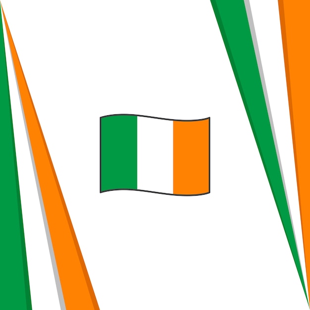 Modello di disegno astratto della bandiera dell'irlanda banner del giorno dell'indipendenza dell'irlanda social media post bandiera dell'irlanda