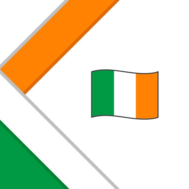 아일랜드 플래그 추상 배경 디자인 템플릿 아일랜드 독립 기념일 배너 소셜 미디어 게시물 아일랜드 그림