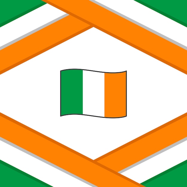 Vettore modello di disegno di sfondo astratto della bandiera dell'irlanda banner del giorno dell'indipendenza dell'irlanda modello di post sui social media per l'irlanda