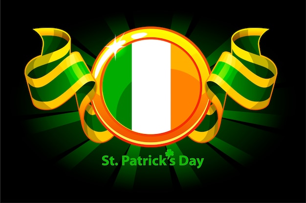 ベクトル 聖パトリックの日のアイルランド旗賞。