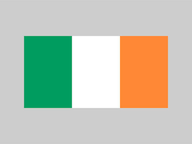 Colori ufficiali della bandiera dell'irlanda e proporzione illustrazione vettoriale