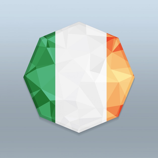 Ireland Flag with Octagone design vector 