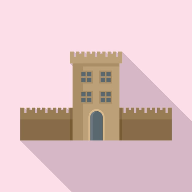 Ireland fort icon flat vector Castle culture Historical fort