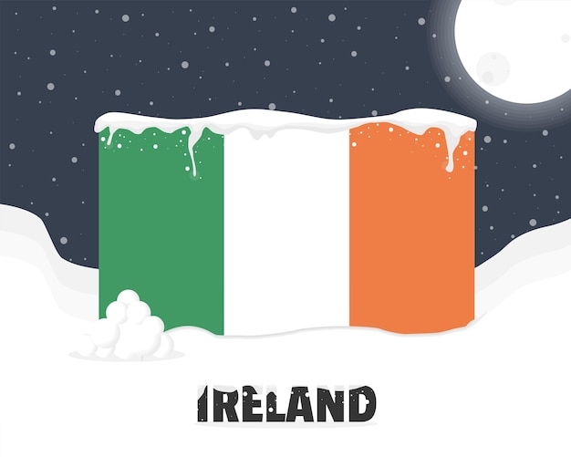 Ireland snowy weather concept cold weather and snowfall weather forecast winter banner idea