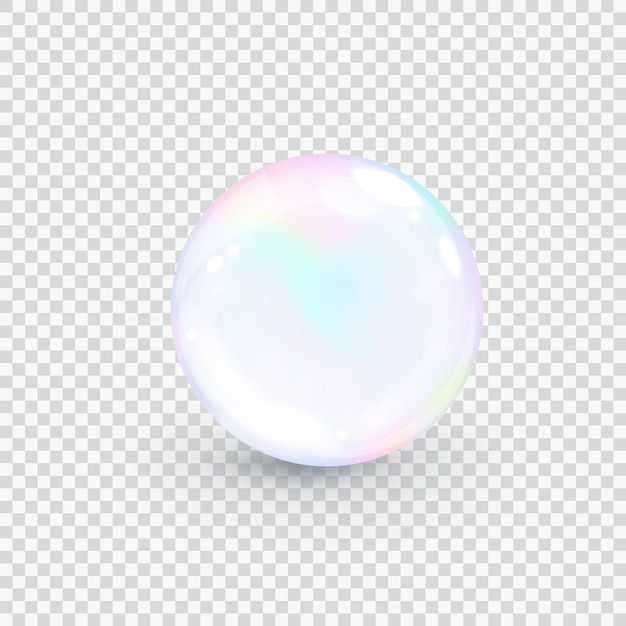 Vector iridescent pearl bubble isolated