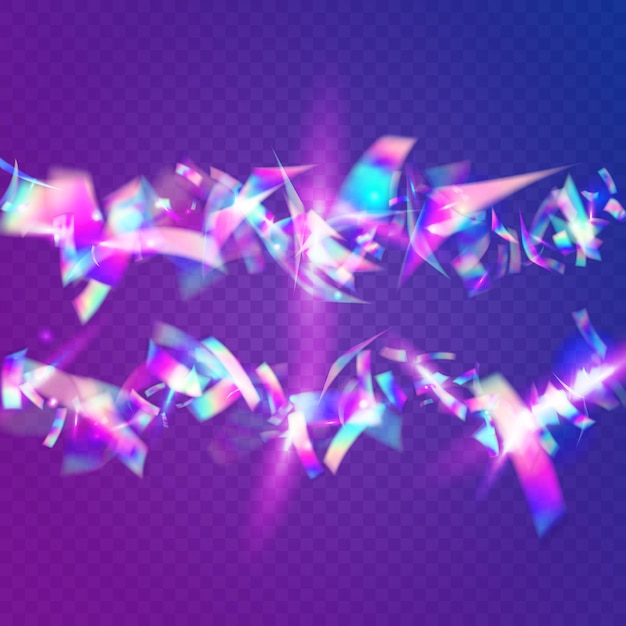 Vector iridescent sparkles hologram background retro banner disco va