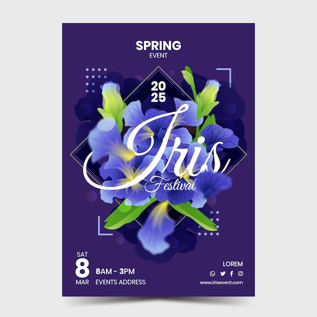 Iris flower evenement poster