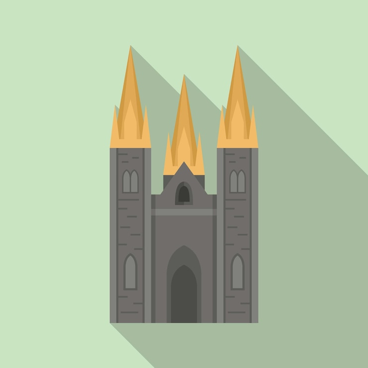 Vector irish castle icon flat vector ireland dublin landmark st tower castle