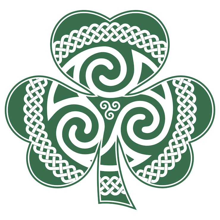 Vector irish celtic design in vintage retro style celticstyle clover irish symbol for the feast of st patrick