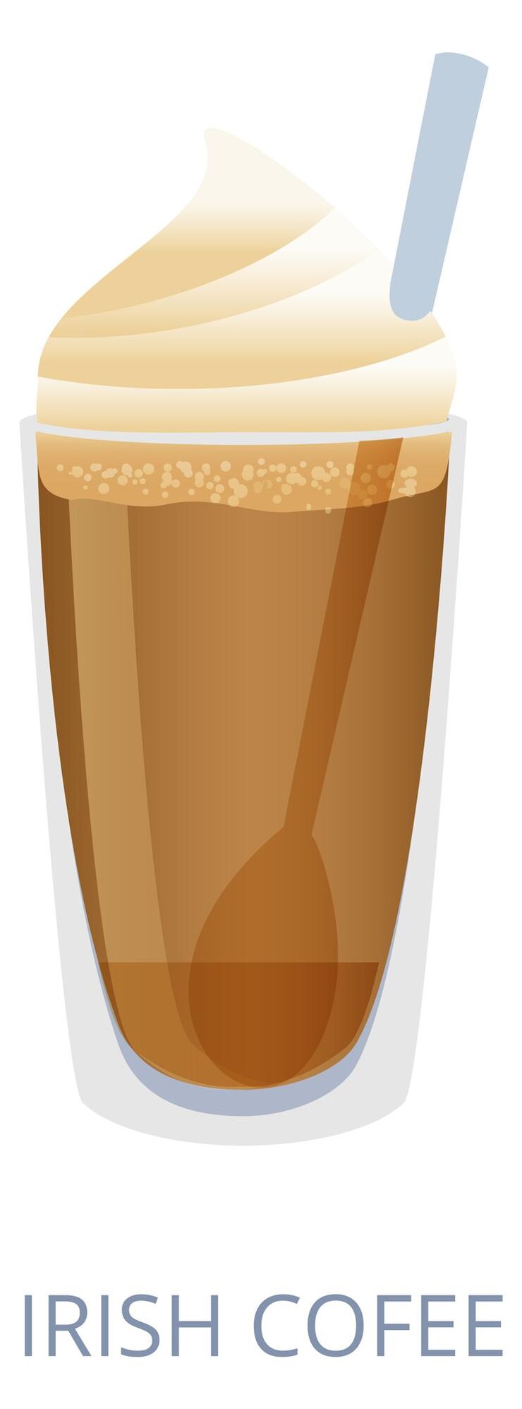 Vector irish coffee illustration sweet alcohol cocktail cup