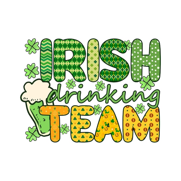 Irish drinking team st. patrick's day sublimation t-shirt