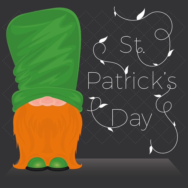 Vector irish elf cartoon saint patricks day card vector