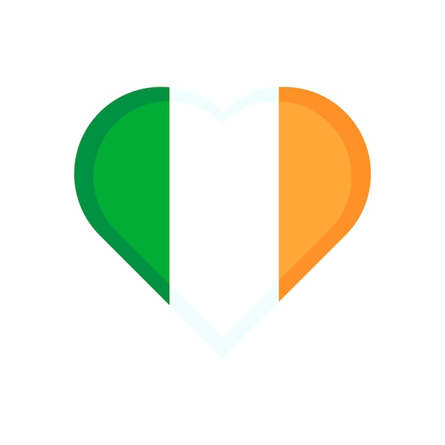 Vector irish flag ireland heart icon