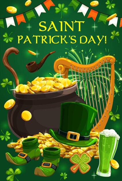 Irish leprechaun gold green shamrock patrick day