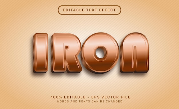 iron 3d text effect and editable text effect