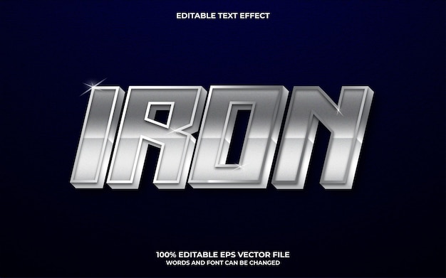 Iron 3d text effect