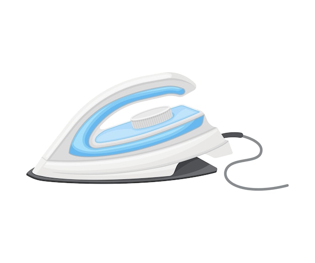 Vector iron as electric appliance for pressing and steaming clothing items vector illustration