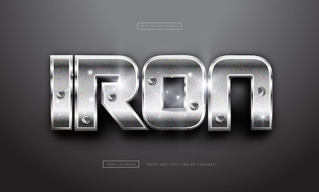 Iron chrome text effect