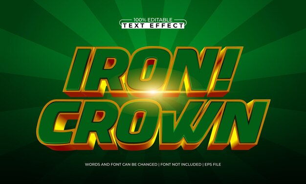 iron crown editable text effect with a knight and sword text style