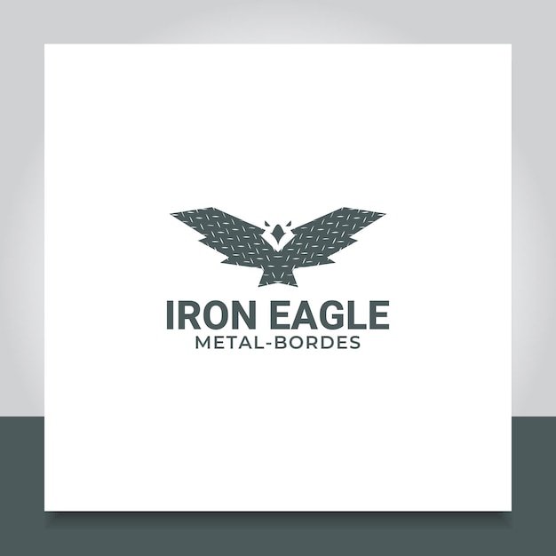 Iron eagle logo design metar bordes