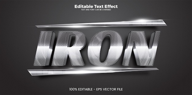 Iron editable text effect in modern trend style