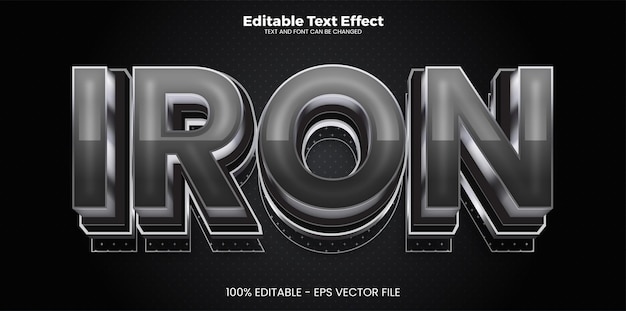 Vector iron editable text effect in modern trend style