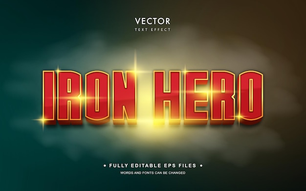 Vector iron hero bewerkbaar teksteffect