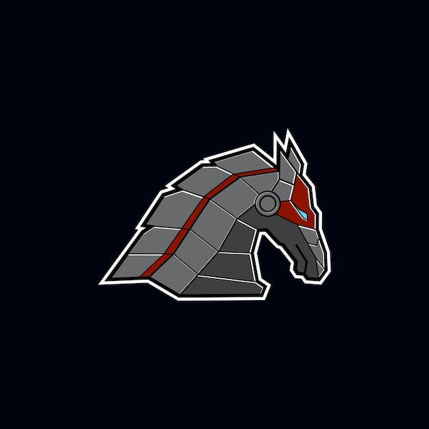 Iron horse head mascot design