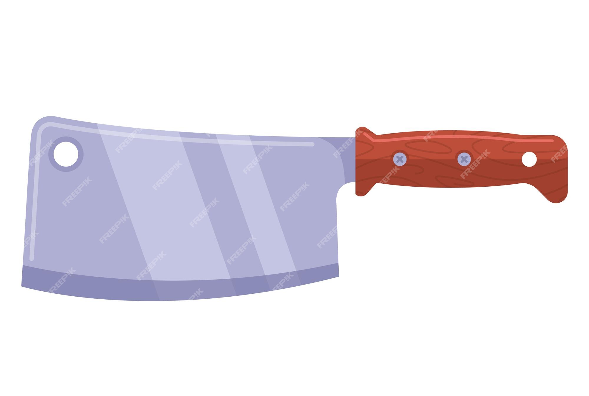 Premium Vector  Iron large knife for cutting meat