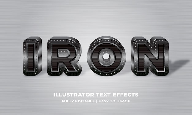 Iron Metal 3d Text Effect